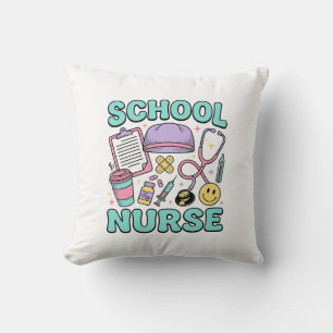 School Nurse Vintage Medical Collage Shirt Design_ Cushion