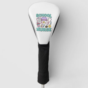 School Nurse Vintage Medical Collage Shirt Design_ Golf Head Cover