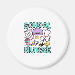 School Nurse Vintage Medical Collage Shirt Design_ Magnet
