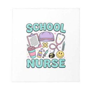 School Nurse Vintage Medical Collage Shirt Design_ Notepad