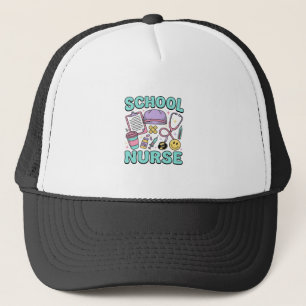 School Nurse Vintage Medical Collage Shirt Design_ Trucker Hat