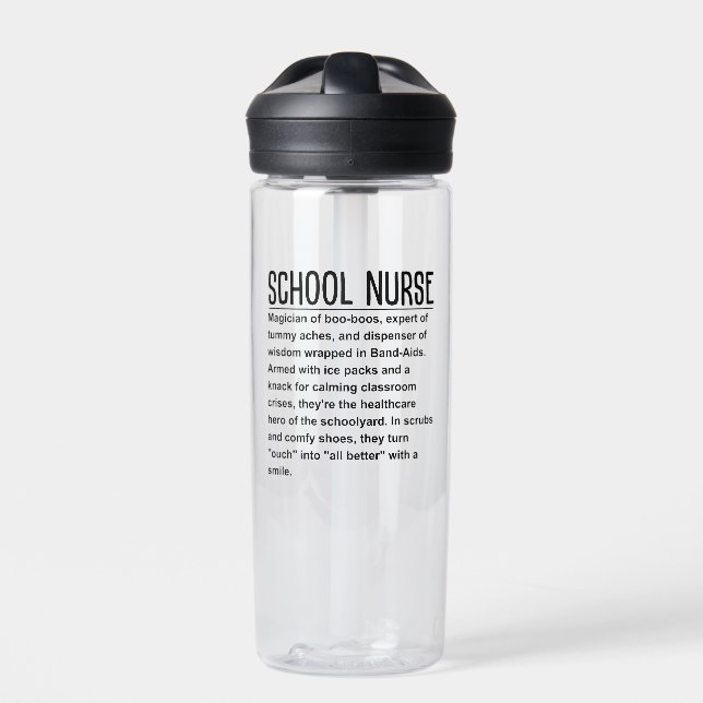 School nurse water bottle (Front)
