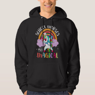 School Nurses  Rn Nursing Magical Unicorn Rainbow Hoodie