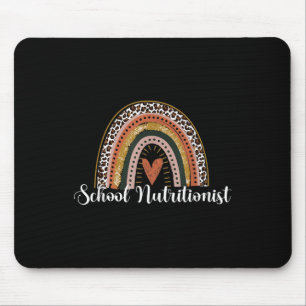 School Nutritionist Leopard Rainbow Back To School Mouse Mat