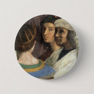 School of Athens by Raphael, Vintage Renaissance 6 Cm Round Badge