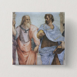School of Athens (detail - Plato & Aristotle) 15 Cm Square Badge
