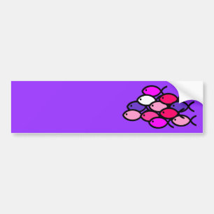 School of Christian Fish Symbols - Pink Bumper Sticker