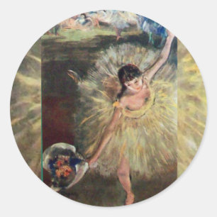 SCHOOL OF DANCE / BALLERINA  BALLET DANCER CLASSIC ROUND STICKER
