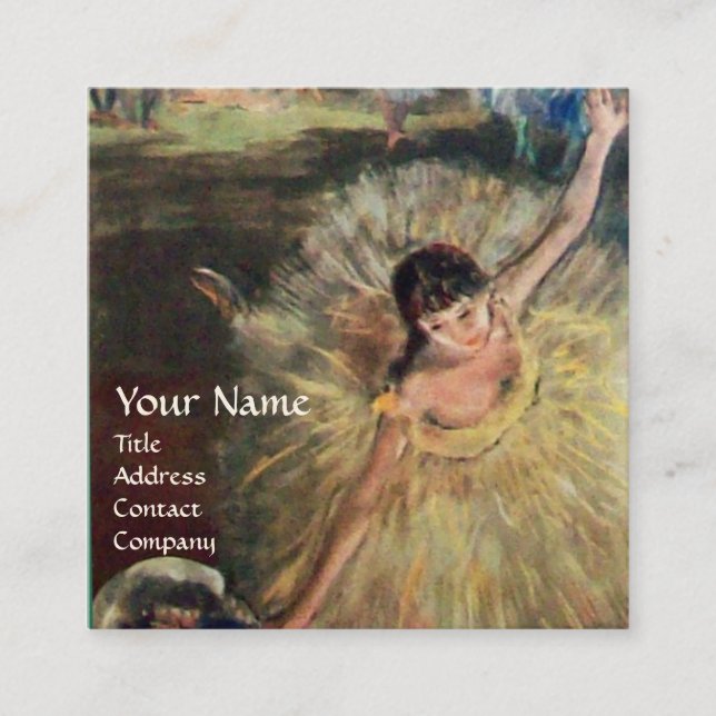 SCHOOL OF DANCE / BALLERINA BALLET DANCER SQUARE BUSINESS CARD (Front)