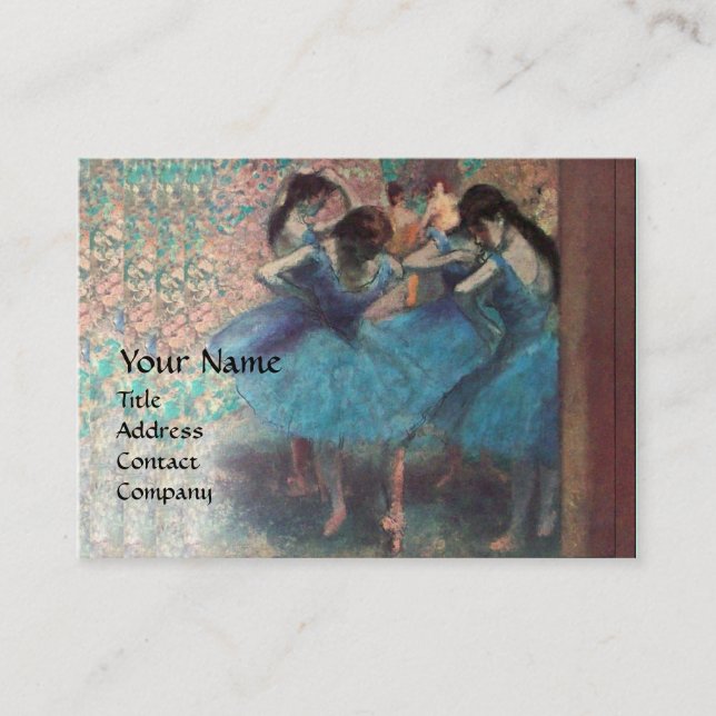 SCHOOL OF DANCE /BALLERINA  BALLET DANCERS IN BLUE BUSINESS CARD (Front)