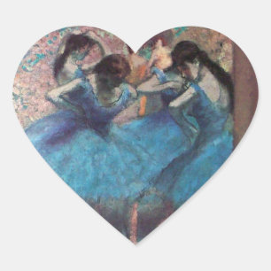 SCHOOL OF DANCE ,BALLERINA  BALLET DANCERS IN BLUE HEART STICKER