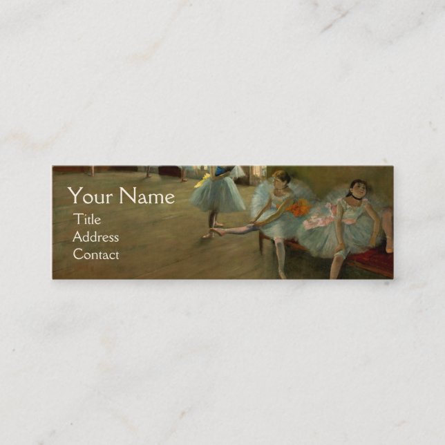 SCHOOL OF DANCE /BALLERINA BALLET DANCERS IN BLUE MINI BUSINESS CARD (Front)