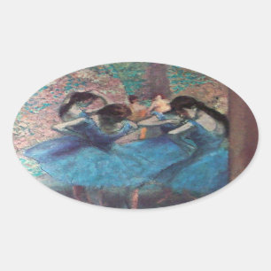 SCHOOL OF DANCE ,BALLERINA  BALLET DANCERS IN BLUE OVAL STICKER