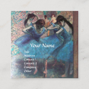 SCHOOL OF DANCE /BALLERINA,BALLET DANCERS IN BLUE SQUARE BUSINESS CARD
