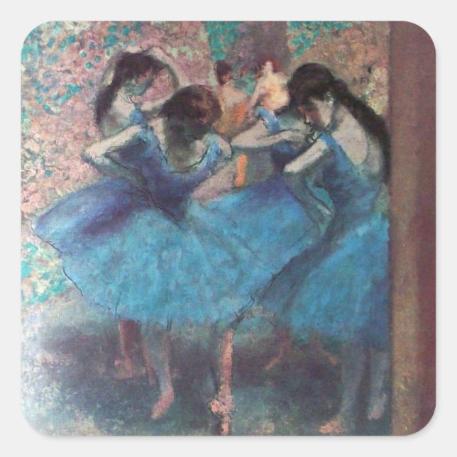 SCHOOL OF DANCE /BALLERINA  BALLET DANCERS IN BLUE SQUARE STICKER (Front)