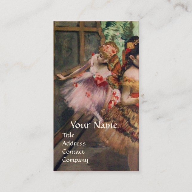 SCHOOL OF DANCE ,BALLERINA  BALLET DANCERS IN PINK BUSINESS CARD (Front)