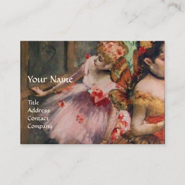 SCHOOL OF DANCE ,BALLERINA  BALLET DANCERS IN PINK BUSINESS CARD (Front)