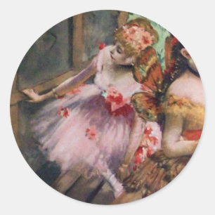 SCHOOL OF DANCE /BALLERINA  BALLET DANCERS IN PINK CLASSIC ROUND STICKER