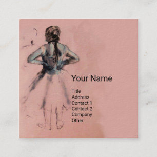 SCHOOL OF DANCE /BALLERINA BALLET DANCERS IN PINK SQUARE BUSINESS CARD