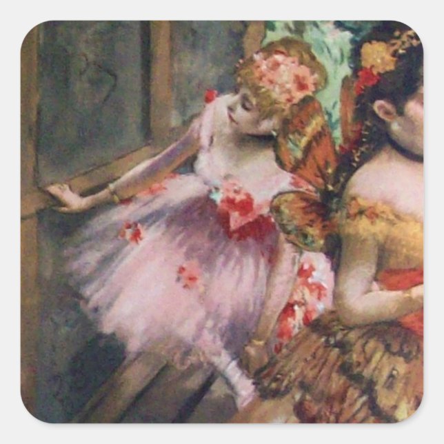 SCHOOL OF DANCE /BALLERINA  BALLET DANCERS IN PINK SQUARE STICKER (Front)