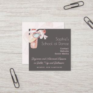School of Dance Ballet Shoes Art Business Card