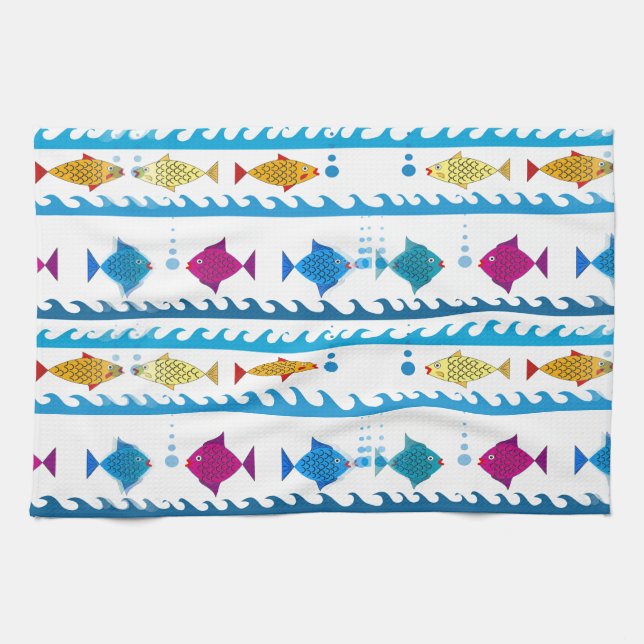School of Fish on Kitchen Towel (Horizontal)