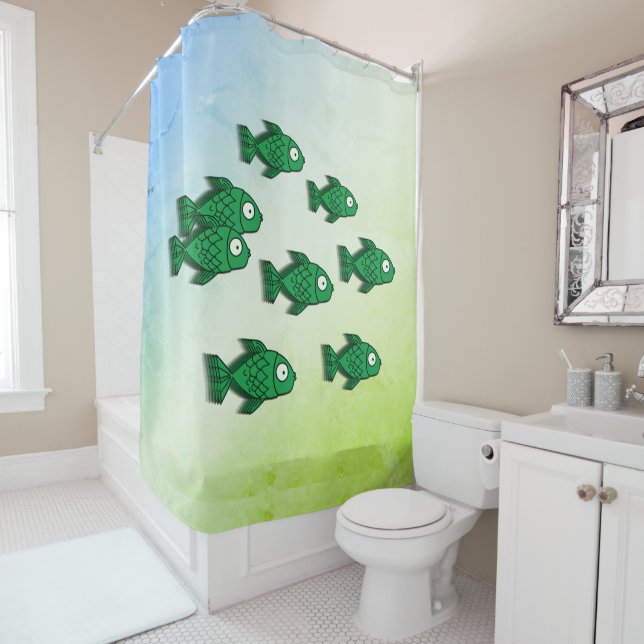 School of Fish Shower Curtain (In Situ)