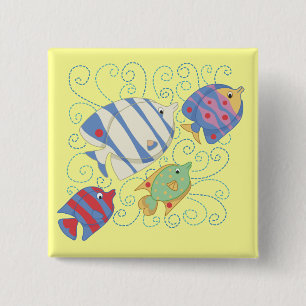 School of Fish T-shirts and Gifts 15 Cm Square Badge