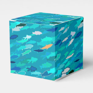 School of Fish, Turquoise, Blue and Aqua Favour Box