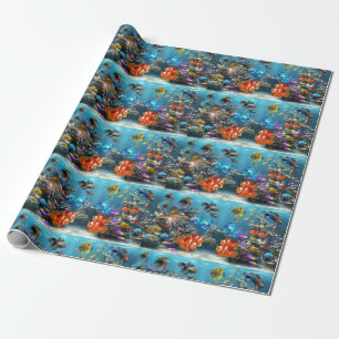 School of Fish Wrapping Paper, Aquarium Wrapping Paper