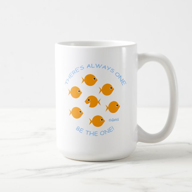 School of Goldfish Inspirational Teacher Motto Coffee Mug (Right)