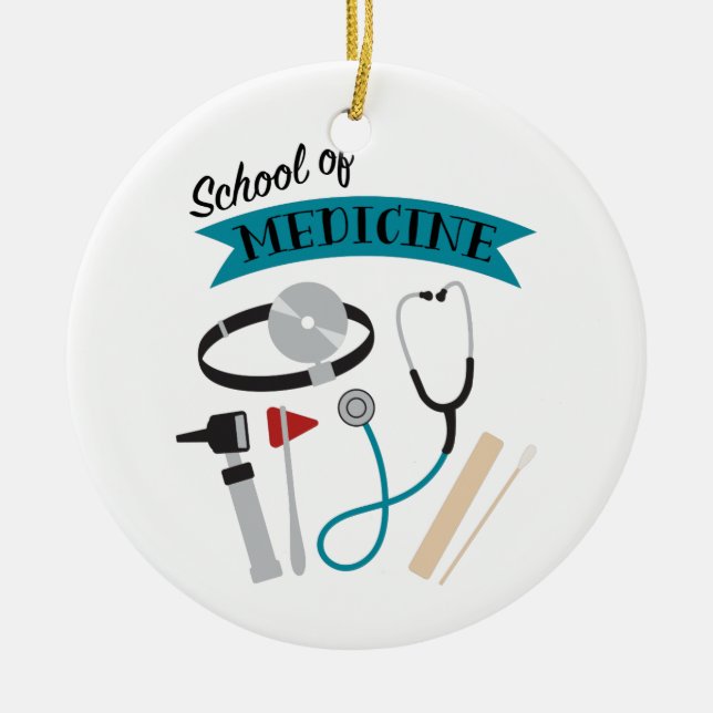 School Of Medicine Ceramic Tree Decoration (Front)