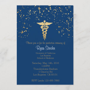 School of Medicine Graduation Invitation- Navy Invitation