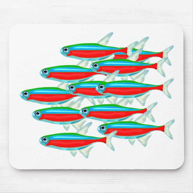 School of Neon Tetras Mouse Mat (Front)