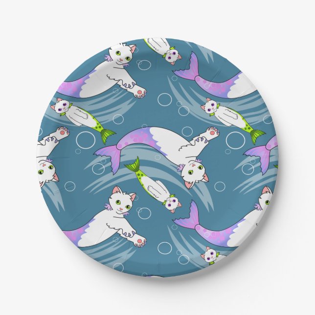 School of Purrmaids paper plates (Front)
