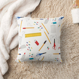 School Office & Crafts Supplies Pattern Cushion