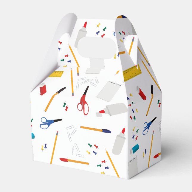School Office & Crafts Supplies Pattern Favour Box (Front Side)