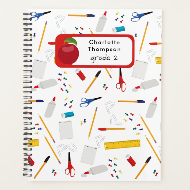 School Office & Crafts Supplies Pattern Student Planner (Front)