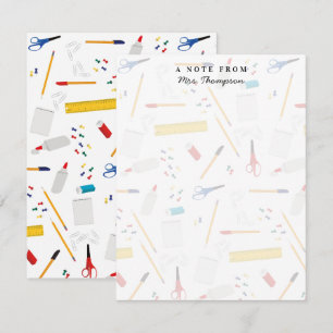 School Office Crafts Supplies Pattern Teacher Gift Card