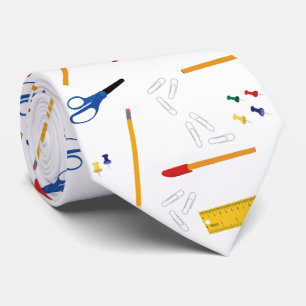 School Office & Crafts Supplies Pattern Tie