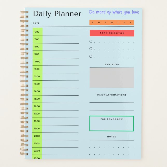 School & Office Daily Planning Notebook Planner (Front)
