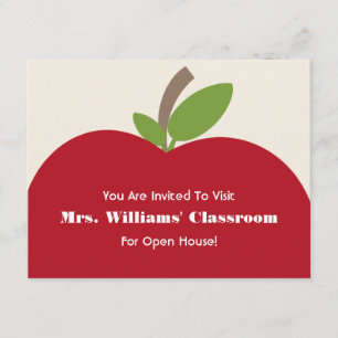 School Open House Invitation - Red Apple