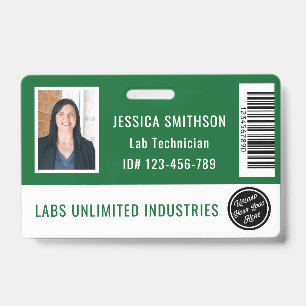 School or Business Photo ID Dark Green Badge
