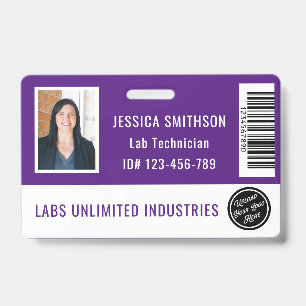 School or Business Photo ID Dark Purple Badge