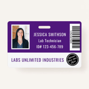 School or Business Photo ID Dark Purple Badge ID Badge
