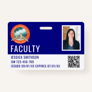 School or Business Photo ID Navy Blue Badge ID Badge