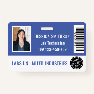 School or Business Photo ID Periwinkle Blue Badge ID Badge