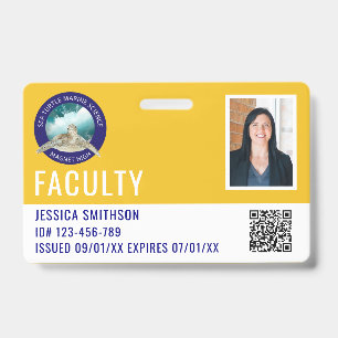 School or Business Photo ID Sunny Yellow Badge