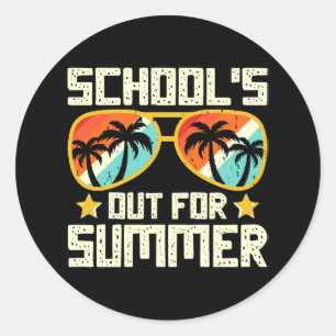 School Out For Summer Classic Round Sticker