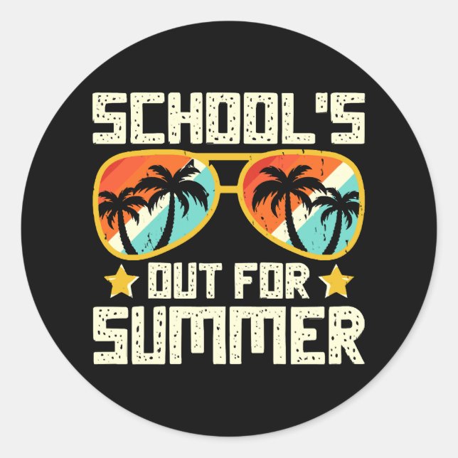 School Out For Summer Classic Round Sticker (Front)